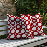 Famo 2 Sets Indoor/Outdoor Reversible Square Pillow