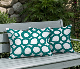 Famo 2 Sets Indoor/Outdoor Reversible Rectangular Pillow
