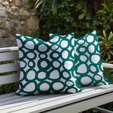 Famo 2 Sets Indoor/Outdoor Reversible Square Pillow
