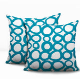 Famo 2 Sets Indoor/Outdoor Reversible Square Pillow