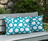 Famo 2 Sets Indoor/Outdoor Reversible Rectangular Pillow