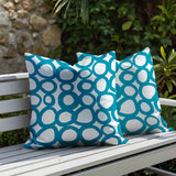 Famo 2 Sets Indoor/Outdoor Reversible Square Pillow