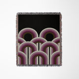 Farni Cotton Blend Blanket Throw in Purple, full view