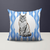 Maine Coon Cat Indoor/Outdoor Reversible Square Pillow