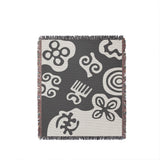 Addai Abstract Triangle Pattern Blanket Throw in Gray, full view