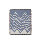 Addai Abstract Triangle Pattern Blanket Throw in Light Blue, full view