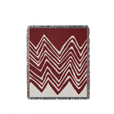 Addai Abstract Triangle Pattern Blanket Throw in Red, full view