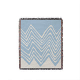 Addai Abstract Triangle Pattern Blanket Throw in Sky Blue, full view
