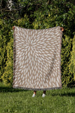 Addy Floral Cotton Throw Blanket in Beige, outdoors
