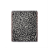 Addy Floral Cotton Throw Blanket in Black, full view