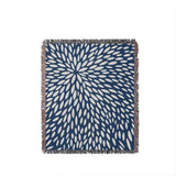 Addy Floral Cotton Throw Blanket in Blue, full view