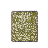 Addy Floral Cotton Throw Blanket in Chartreuse, full view