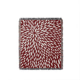 Addy Floral Cotton Throw Blanket in Red, full view