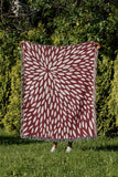 Addy Floral Cotton Throw Blanket in Red, outdoors
