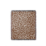 Addy Floral Cotton Throw Blanket in Rust Brown, full view