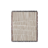 Afia Tribal Cotton Throw Blanket in Beige, full view