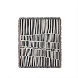 Afia Tribal Cotton Throw Blanket in Black, full view