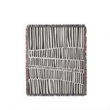 Afia Tribal Cotton Throw Blanket in Gray, full view