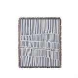 Afia Tribal Cotton Throw Blanket in Light Blue, full view