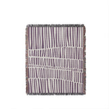 Afia Tribal Cotton Throw Blanket in Purple, full view
