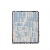 Afia Tribal Cotton Throw Blanket in Sky Blue, full view