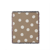 Akon Hand Woven Throw Blanket in Beige, full view