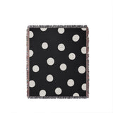 Akon Hand Woven Throw Blanket in Black, full view
