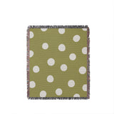 Akon Hand Woven Throw Blanket in Chartreuse, full view