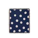 Akon Hand Woven Throw Blanket in Navy Blue, full view