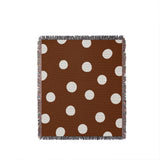 Akon Hand Woven Throw Blanket in Rust Brown, full view