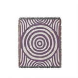 Alaka Circles Cotton Throw Blanket in Purple, full view