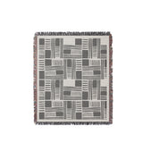 Anala Abstract Cotton Throw Blanket in Gray, full view