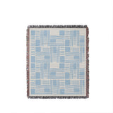 Anala Abstract Cotton Throw Blanket in Sky, full view