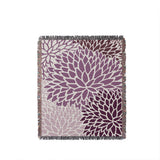 Arlo Floral Burst Cotton Throw Blanket in Purple, full view