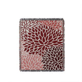 Arlo Floral Burst Cotton Throw Blanket in Red, full view