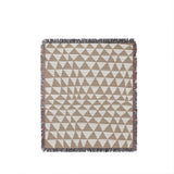 Asaba Abstract Cotton Throw Blanket in Beige, full view