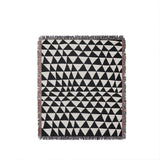 Asaba Abstract Cotton Throw Blanket in Black, full view