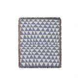 Asaba Abstract Cotton Throw Blanket in Light Blue, full view