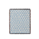 Asaba Abstract Cotton Throw Blanket in Sky Blue, full view
