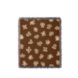 Atia Cheetah Print Cotton Throw Blanket in Rust Brown and Beige, full view