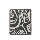 Binitie Zebra Print Cotton Throw Blanket in Gray, full view