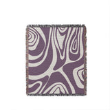 Binitie Zebra Print Cotton Throw Blanket in Purple, full view