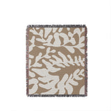 Booker Floral Cotton Throw Blanket in Beige, full view