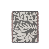 Booker Floral Cotton Throw Blanket in Gray, full view