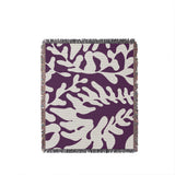 Booker Floral Cotton Throw Blanket in Purple, full view