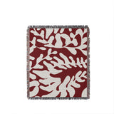 Booker Floral Cotton Throw Blanket in Red, full view