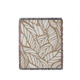 Caro Floral Cotton Throw Blanket in Beige, full view