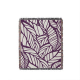 Caro Floral Cotton Throw Blanket in Purple, full view