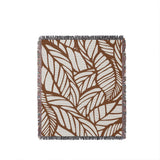 Caro Floral Cotton Throw Blanket in Rust Brown, full view