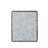 Dandelion Floral Cotton Throw Blanket in Sky, full view